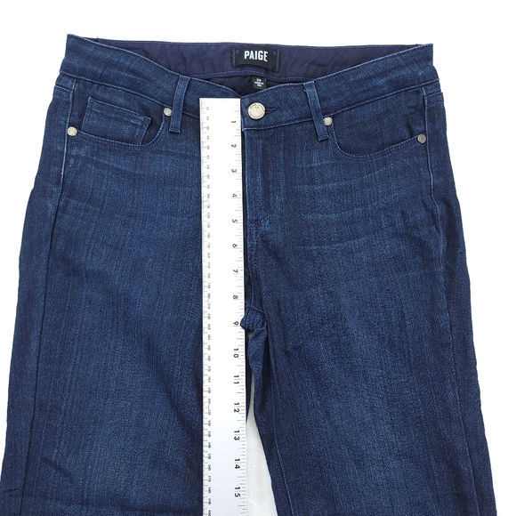 Paige Manhattan Jeans Blue Denim Dark Wash Mid Rise Womens Size 29x27 - Picture 6 of 10